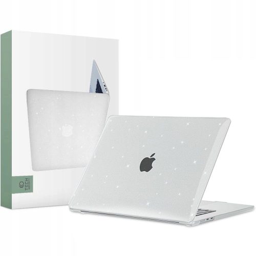 Tech-Protect SmartShell case for MacBook Air 15" M2 / M3 / 2023-2024 - transparent and glitter