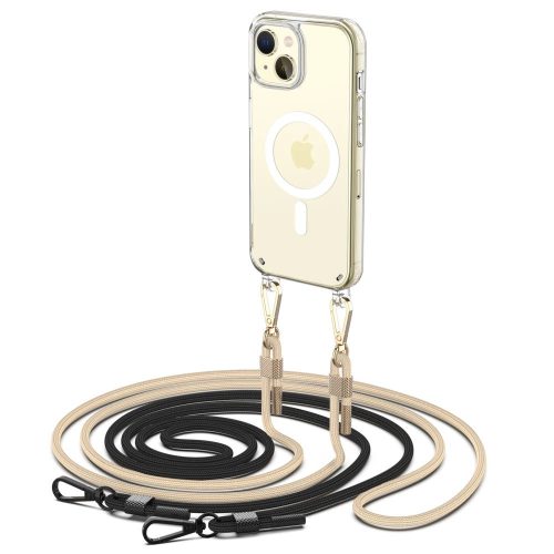 Tech-Protect FlexAir Chain case with MagSafe for iPhone 15 - black and beige