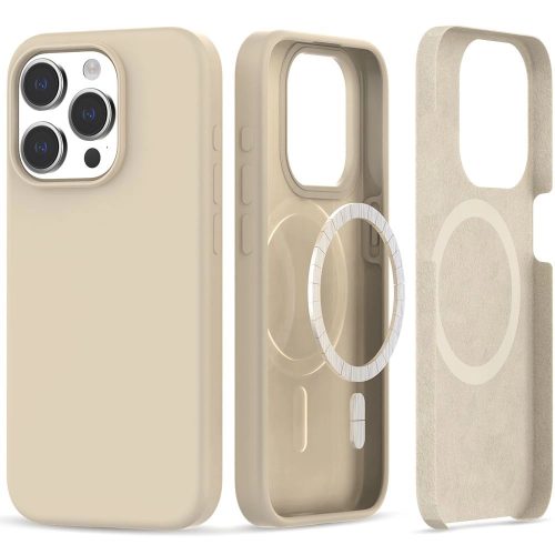 Tech-Protect Silicone MagSafe case for iPhone 15 Pro - beige