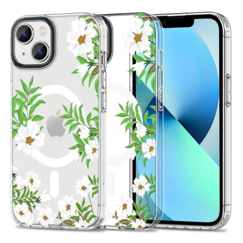 Tech-Protect MagMood MagSafe case for iPhone 14 - daisies with leaves