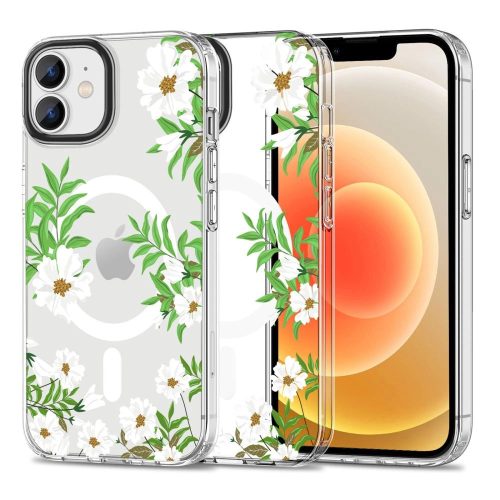 Tech-Protect MagMood MagSafe case for iPhone 12 / 12 Pro - daisies with leaves