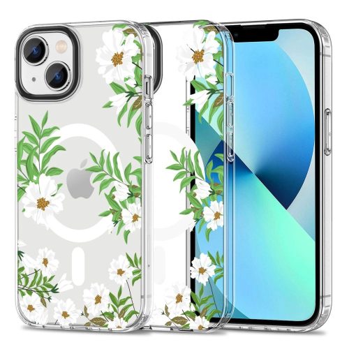 Tech-Protect MagMood MagSafe case for iPhone 13 mini - daisies with leaves