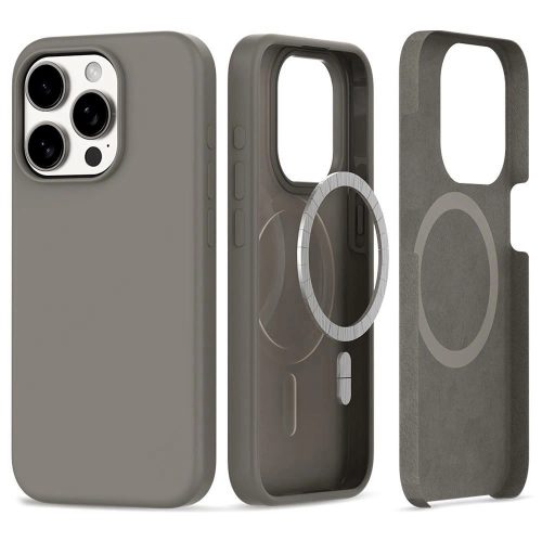 Tech-Protect Silicone MagSafe case for iPhone 15 Pro - titanium