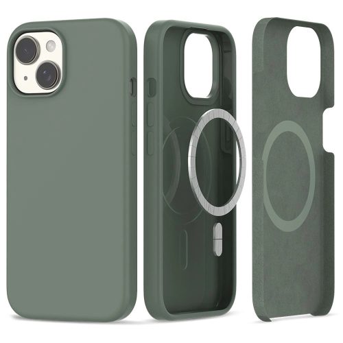 Tech-Protect Silicone MagSafe case for iPhone 15 - olive