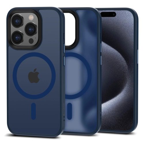 Tech-Protect MagMat MagSafe case for iPhone 15 Pro - navy blue matte