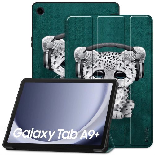 Tech-Protect SmartCase case for Samsung Galaxy Tab A9+ 11" X210 / X215 / X216 - blue with a cat