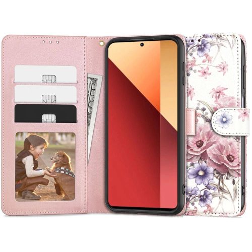 Tech-Protect Wallet case for Xiaomi Redmi Note 13 Pro 4G / LTE - pink flowers