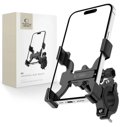 Tech-Protect V3 bicycle phone holder on the handlebar - black