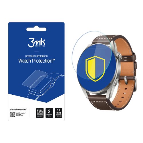 3mk Watch Protection™ v. FlexibleGlass hybrid glass on Huawei Watch 3 Pro