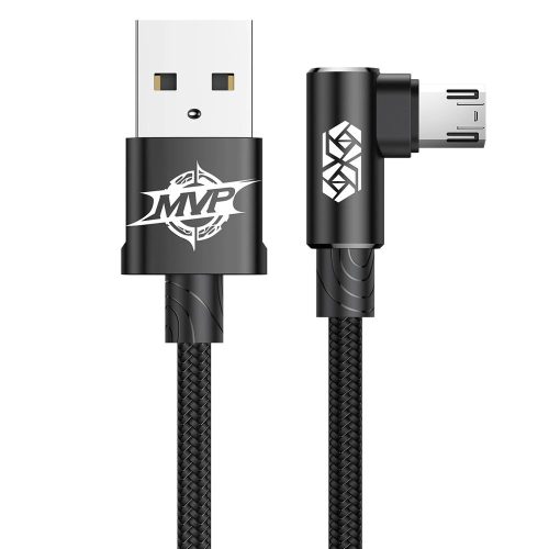 Baseus MVP Elbow Type double-sided angled cable cable with side micro USB plug 2m 1.5A black (CAMMVP-B01)