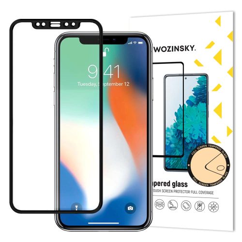 Wozinsky super tough full glue tempered glass full screen with frame case friendly Apple iphone xr / iphone 11 black