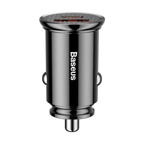 Baseus Circular PPS smart car charger with USB Quick Charge 4.0 QC 4.0 and USB-C PD 3.0 SCP ports black (CCALL-YS01)