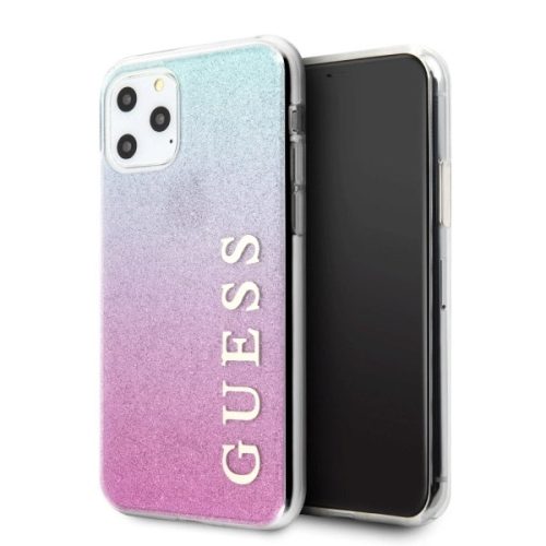 Guess GUHCN58PCUGLPBL iPhone 11 Pro rose blue/pink blue hard case Glitter Gradient