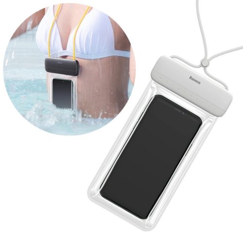 Baseus universal waterproof cover phone case (max 7.2'') for swimming pool IPX8 white (ACFSD-D02)