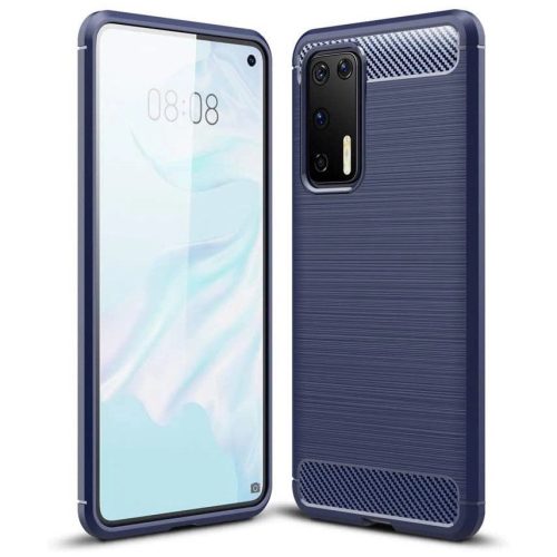 Carbon Case Flexible Cover TPU Case for Huawei P40 blue