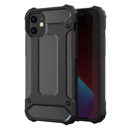 Hybrid Armor Ütésálló Tok Tough Rugged iPhone 12 Pro Max Fekete