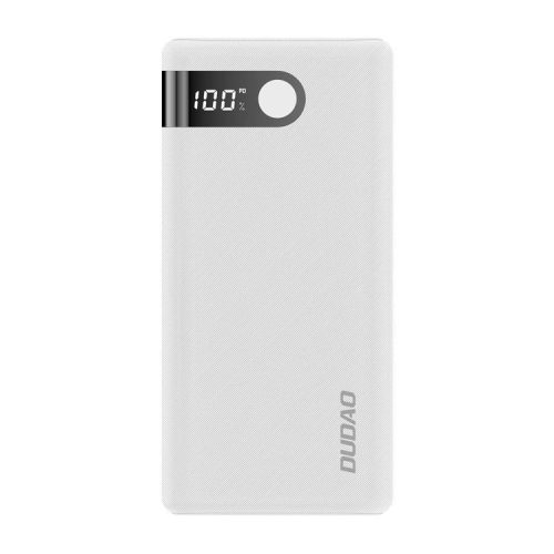 Dudao powerbank 20000 mAh 2x USB / USB Type C / micro USB 2 A with LED screen white (K9Pro-05)