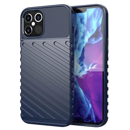 Thunder Szilikon Tok Flexible Tough Rugged Cover TPU Szilikon Tok iPhone 12 Pro Max Sötétkék