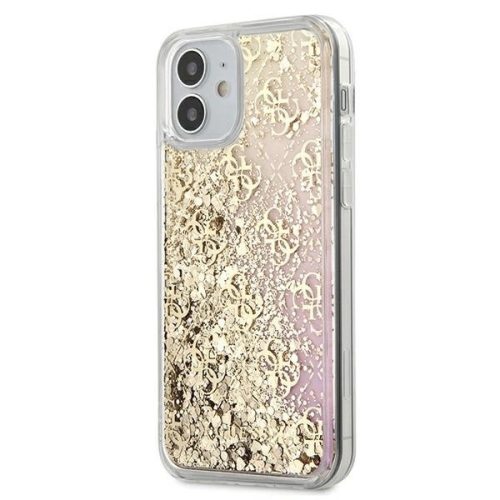 Guess GUHCP12SLG4GGPIGO iPhone 12 mini 5.4" gold/gold hardcase Gradient Liquid Glitter 4G