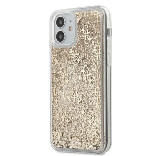 Guess GUHCP12SLG4GSLG iPhone 12 mini 5.4" gold/gold hardcase 4G Liquid Glitter