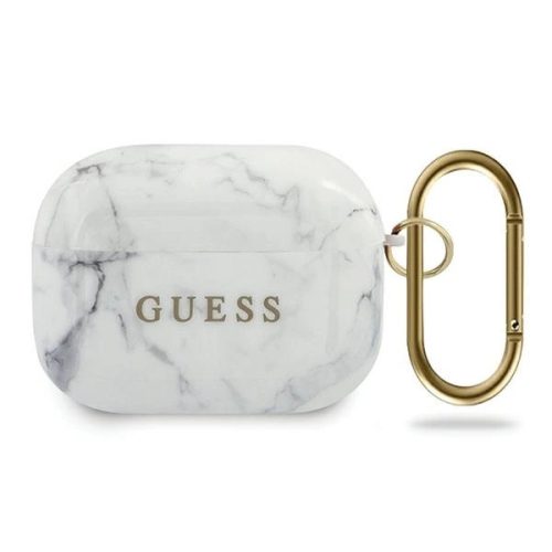 Guess GUACAPTPUMAWH AirPods Pro cover white/white Marble Collection