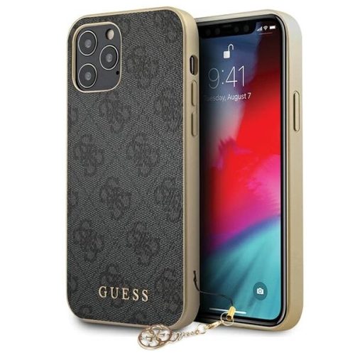 Guess GUHCP12MGF4GGR iPhone 12/12 Pro 6,1" szary/grey hardcase 4G Charms Collection