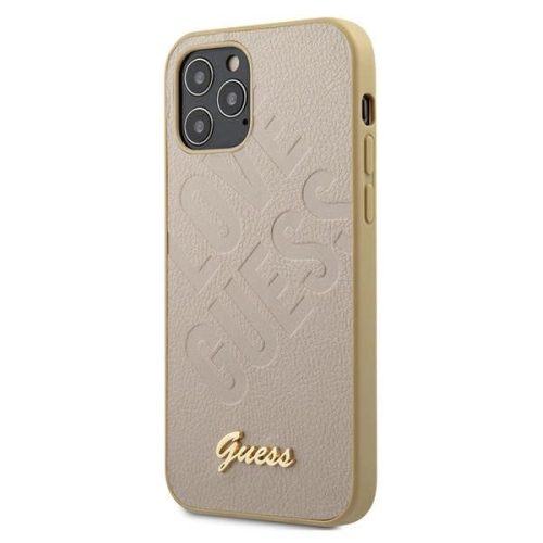 Guess GUHCP12SPUILGLG iPhone 12 mini 5.4" gold/gold hardcase Iridescent Love Script Gold Logo