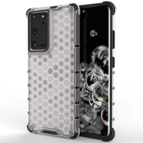 Honeycomb Armor Szilikon Tok TPU Bumper Samsung Galaxy S21 Ultra 5G Áttetsző