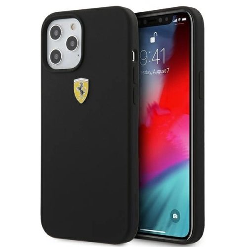 Ferrari FESSIHCP12LBK iPhone 12 Pro Max 6.7" black/black hardcase On Track Silicone