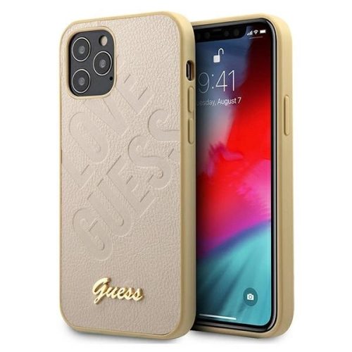 Guess GUHCP12LPUILGLG iPhone 12 Pro Max 6.7" gold/gold hardcase Iridescent Love Script Gold Logo