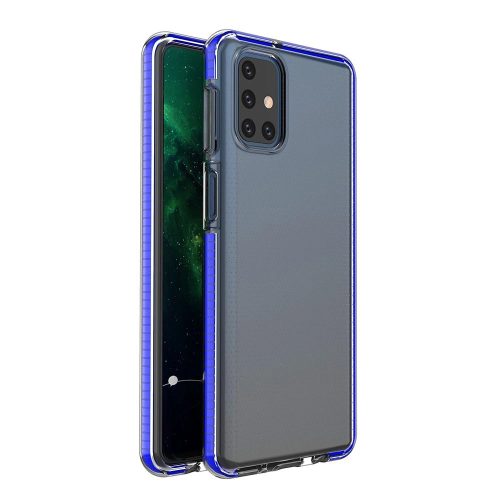 Spring Case clear TPU gel protective cover with colorful frame for Samsung Galaxy M51 blue