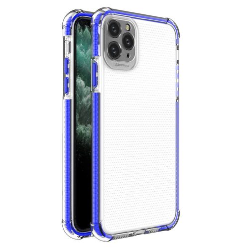 Spring Armor clear TPU gel rugged protective cover with colorful frame for iPhone 11 Pro Max blue