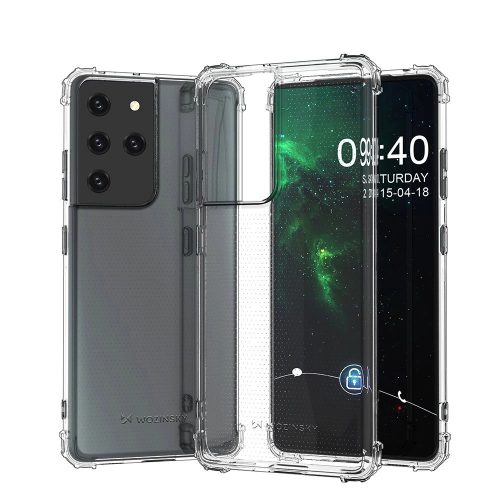 Wozinsky Anti Shock durable case with Military Grade Protection for Samsung Galaxy S21 Ultra 5G transparent