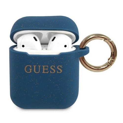 Guess GUACCSILGLBL AirPods cover blue/blue Silicone Glitter