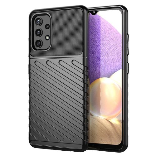 Thunder Szilikon Tok Flexible Tough Rugged Cover TPU Szilikon Tok Samsung Galaxy A72 4G Fekete