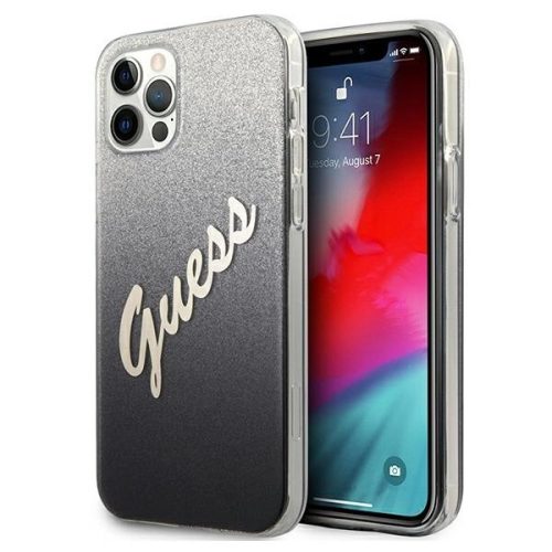 Guess GUHCP12LPCUGLSBK iPhone 12 Pro Max 6.7" black/black hardcase Glitter Gradient Script