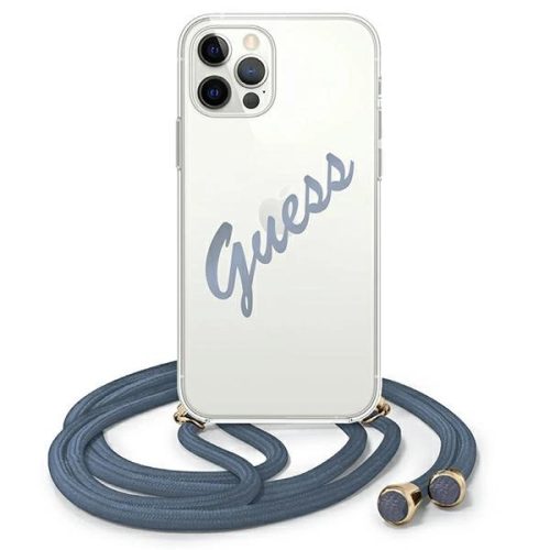 Guess GUHCP12MCRTVSBL iPhone 12/12 Pro 6.1" blue/blue hardcase Script Vintage