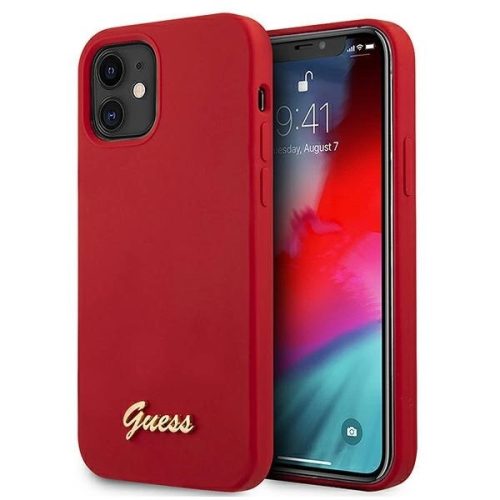 Guess GUHCP12SLSLMGRE iPhone 12 mini 5.4" red/red hardcase Metal Logo Script