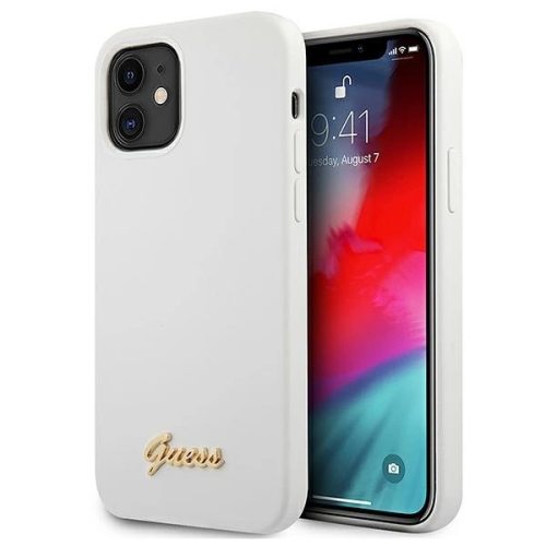 Guess GUHCP12SLSLMGWH iPhone 12 mini 5.4" white/white hardcase Metal Logo Script