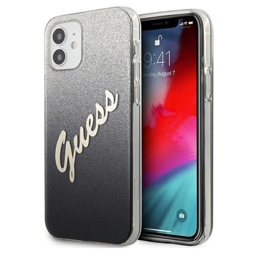 Guess GUHCP12SPCUGLSBK iPhone 12 mini 5.4" black/black hardcase Glitter Gradient Script