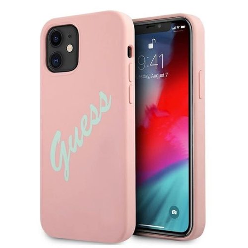 Guess GUHCP12SLSVSPG iPhone 12 mini 5.4" rose green/green pink hardcase Silicone Vintage