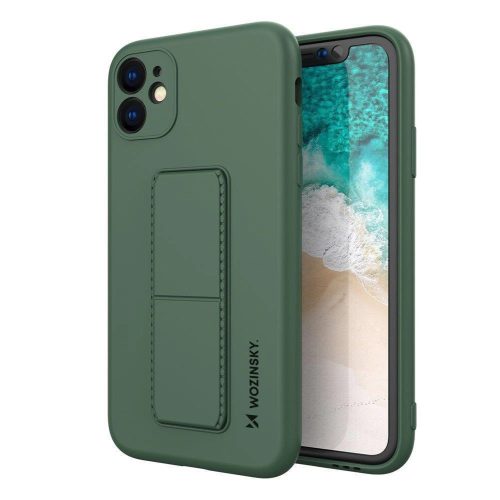 Wozinsky Kickstand Case silicone case with stand for iPhone 11 Pro dark green