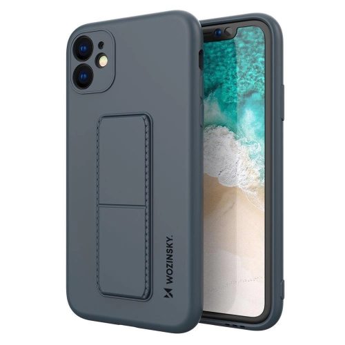 Wozinsky Kickstand Case silicone case with stand for iPhone 11 Pro Max navy blue