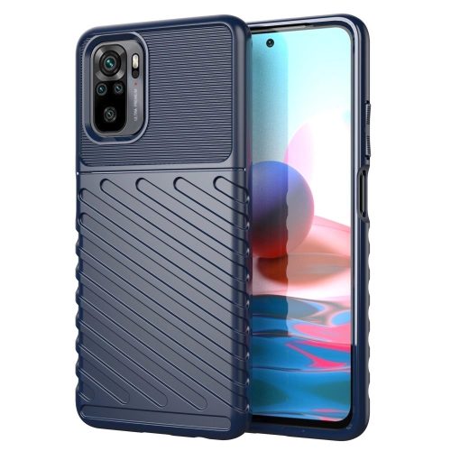 Thunder Szilikon Tok Flexible Tough Rugged Cover TPU Szilikon Tok Xiaomi Redmi Note 10 / Redmi Note 10S Sötétkék