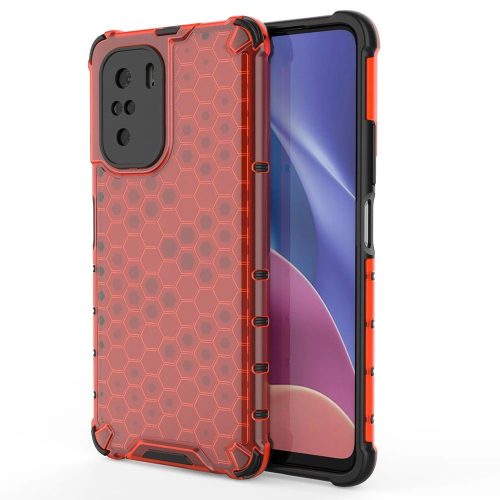 Honeycomb Armor Szilikon Tok TPU Bumper Xiaomi Redmi K40 Pro+ / K40 Pro / K40 / Poco F3 Piros