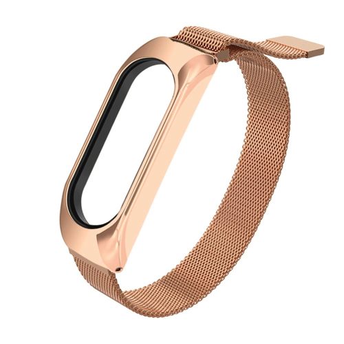 Replacement Metal Wristband Magnetic Bracelet Strap For Xiaomi Mi Band 6 / Mi Band 5 / Mi Band 4 / Mi Band 3 Gold Pink