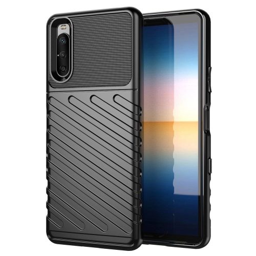 Thunder Szilikon Tok Flexible Tough Rugged Cover TPU Szilikon Tok Sony Xperia 10 III Fekete