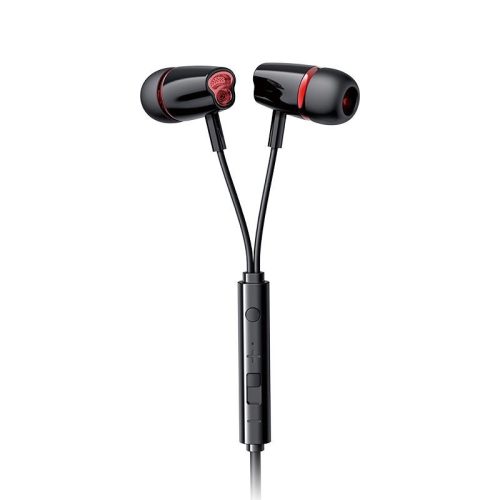 Joyroom in-ear headphones 3.5 mm mini jack with remote control and microphone black (JR-EL114)