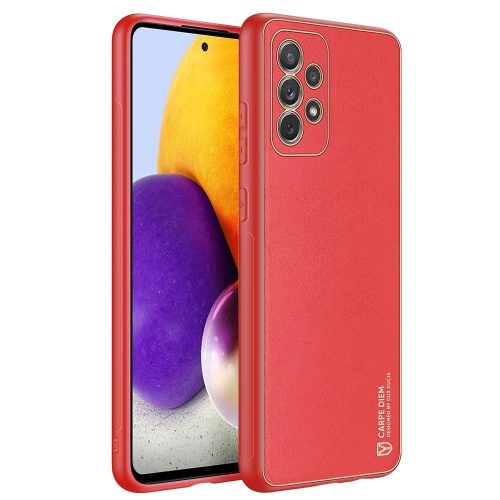 Dux Ducis Yolo elegant case made of soft TPU and PU leather for Samsung Galaxy A72 4G red