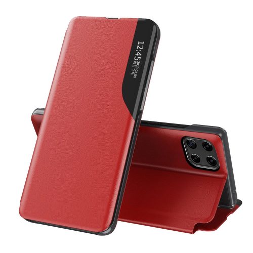Samsung Galaxy A22 4G Notesz Tok BookCase View Elegant Kitámasztható Piros